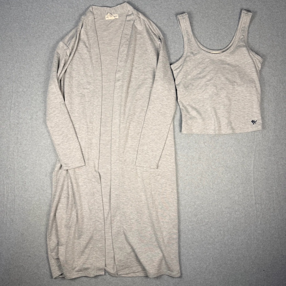 Wild Indigo Light Gray Women's Robe and Tank Set